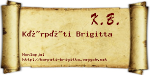 Kárpáti Brigitta névjegykártya
